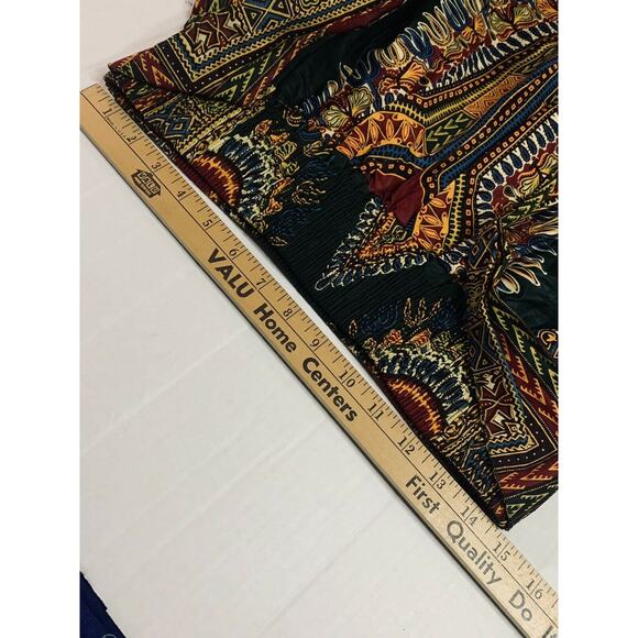 Dashiki Skirt Sash Green/Gold/Red Wax Block Print ft Inc CH9004 Free New Stiff - Picture 10 of 12
